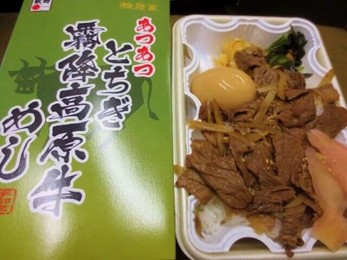 【駅弁】松廼家「あつあつとちぎ霧降高原牛めし」寒い場所で温かい駅弁はいかが